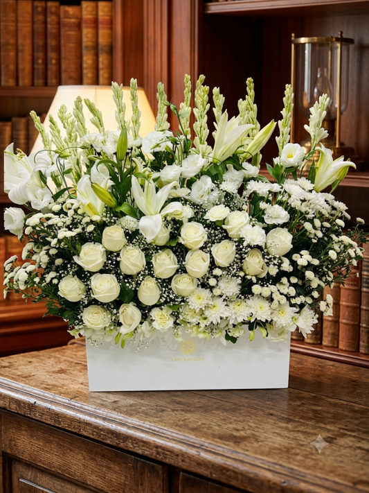 Luxury White Flowers Box