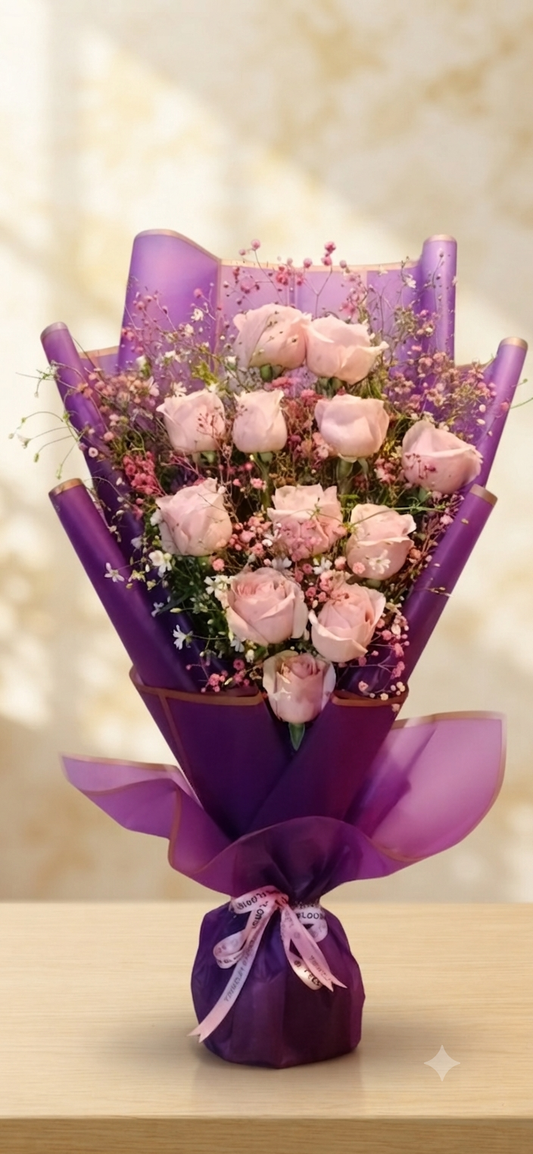 Pink Roses Bunch