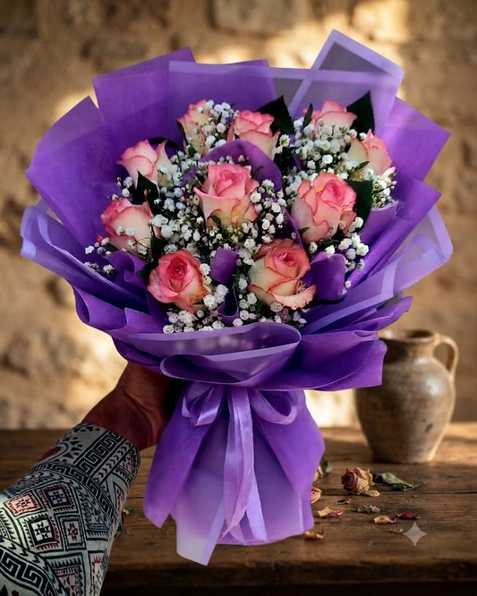 Purple Packing Rose Bunch