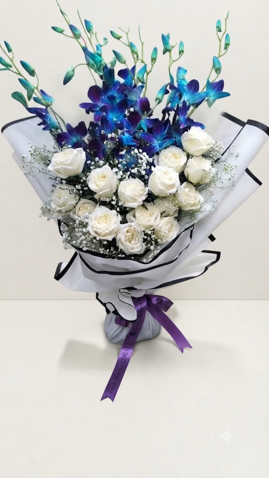 Blue Blooms Orchid Bunch