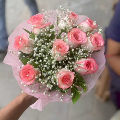 Pink Roses Bunch