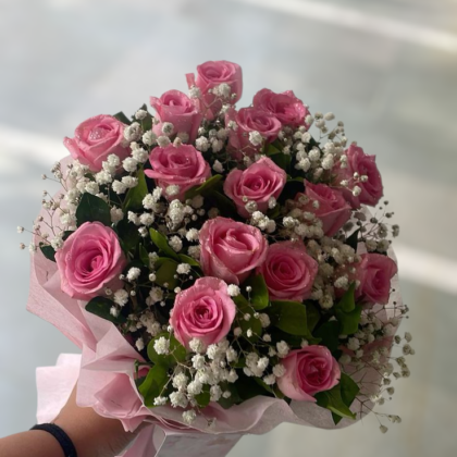 Pink Roses Bunch